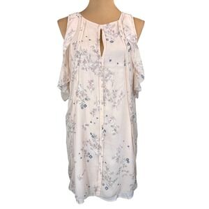 NWT C/F Collection‎ Floral Cold Shoulder Mini Dress Keyhole Pink Thicket Large